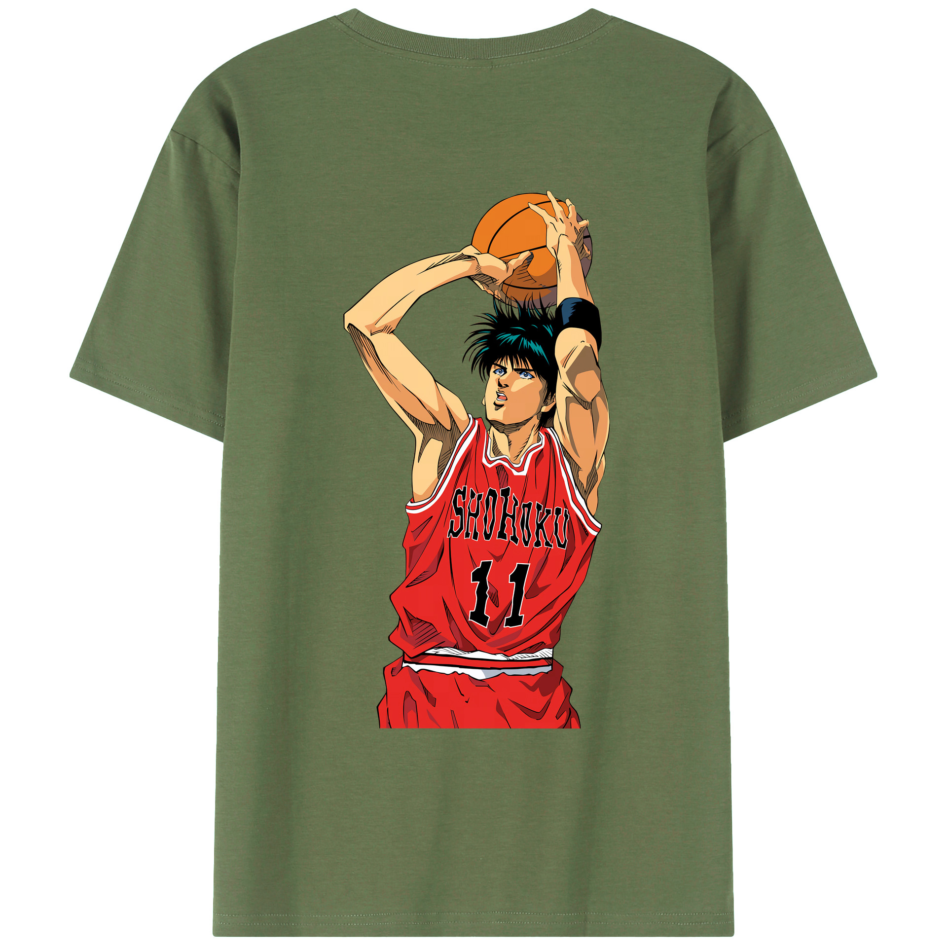 （画像用） SLAM DUNK／スラムダンク 綿100％ メンズ半袖Tシャツ（バックプリント） 通気性